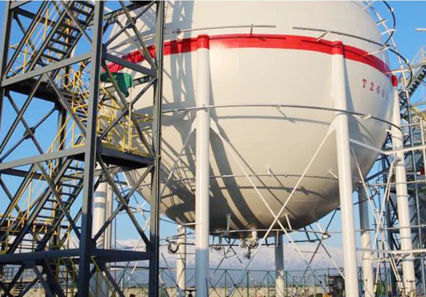 Tanque esférico de alta pressão para gases e líquidos