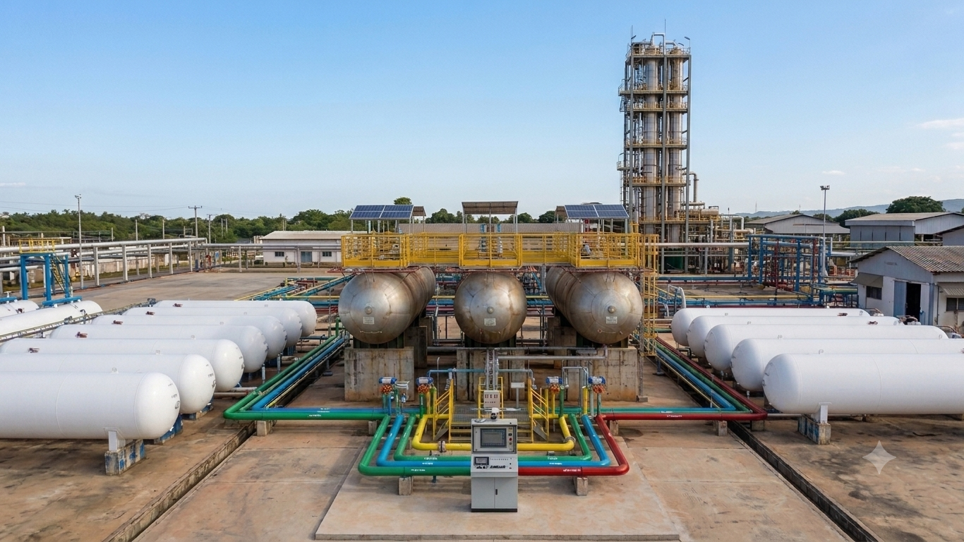Vaso de pressão industrial para armazenamento de gases liquefeitos